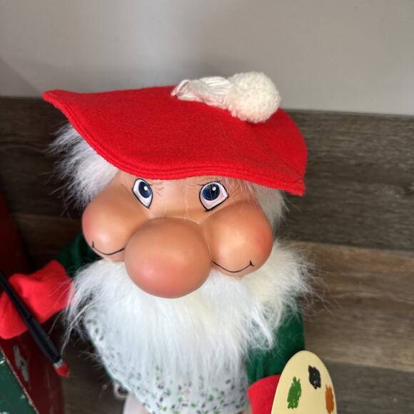 Santa's Best Santakins Animated Christmas Painting Artist Santa Stubby 20” Tall - Picture 5 of 10